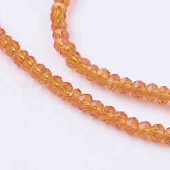ガラスビーズ連売り  多面カット  ロンデル  ミックスカラー  3x2~2.5mm  穴：0.5mm  約160~165個/連  15~16インチ&nbsp;GLAA-G045-B