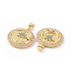 Brass Micro Pave Cubic Zirconia Pendants&nbsp;ZIRC-P106-30G
