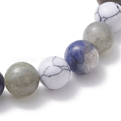 Synthetic Howlite & Natural Sodalite & Labradorite Beads Bracelets for Women&nbsp;BJEW-JB12829