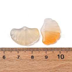 天然石瑪瑙ペンダント  イチョウの葉のチャーム  染め＆加熱  15x19x3~4mm&nbsp;G-NH0006-01H