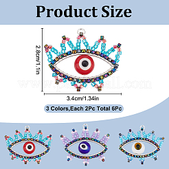 6Pcs 3 Colors Glass Seed Beaded Pendants&nbsp;PALLOY-GO00026