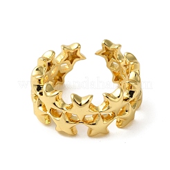 Star Brass Open Cuff Rings for Women&nbsp;RJEW-A048-22G
