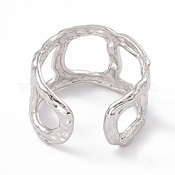 変色しない304ステンレススチールツイストサークル中空オープンカフリング女性用  ステンレス鋼色  内径：17mm&nbsp;RJEW-G275-07P