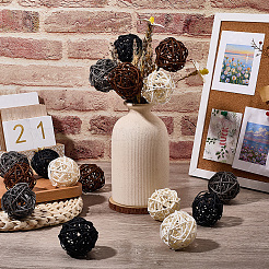 16Pcs 4 Colors Wicker Rattan Balls&nbsp;AJEW-SC0004-26A