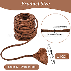 ペーパーコード  紙ひも  クラフト用  ココナッツブラウン  5x4mm  約13.12ヤード（12m）/ロール&nbsp;OCOR-WH20020-28A
