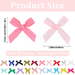 200個 20スタイル ハンドメイドポリエステルコスチュームアクセサリー  蝶結び  ミックスカラー  40x35~40mm  10個/スタイル&nbsp;DIY-SP0004-87