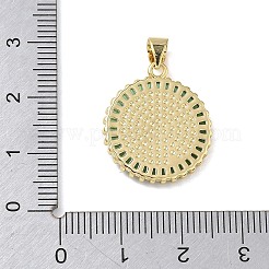 Religion Brass Micro Pave Cubic Zirconia Pendants&nbsp;KK-L268-014G-A04