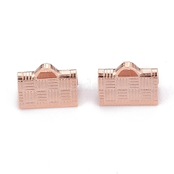 304ステンレススチールリボンカシメエンドパーツ  ミックスカラー  7x10x5mm  穴：1.2x0.5mm&nbsp;STAS-P249-27B-M