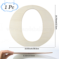 手紙 未完成 MDF シート  アルファベットのO  395x375x0.4mm&nbsp;WOOD-WH20012-008O
