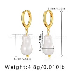 Teardrop Brass Baroque Pearl Hoop Earrings&nbsp;YP9367