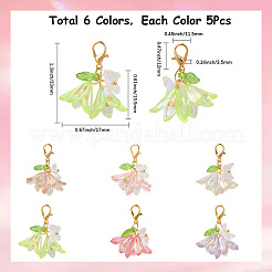 30Pcs Flower Butterfly Acrylic Locking Stitch Marker&nbsp;HJEW-SC0002-21