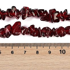 透明ガラスビーズ連売り  天然石風  ナゲット  暗赤色  4~11x8~10x2~8mm  穴：0.7mm  31.10''（79センチメートル）&nbsp;GLAA-Z009-01A
