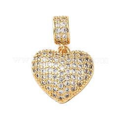 Brass Micro Pave Cubic Zirconia European Dangle Charms&nbsp;KK-K408-55G