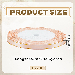 ポリエステルリボン  水玉模様  洋服アクセサリー用  貝殻色  3/8インチ（10mm）  約24.06ヤード（22m）/ロール&nbsp;DIY-WH0010-53