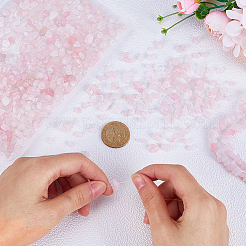 4連売り天然ローズクォーツチップビーズ連売り  5~8x5~8mm  穴：1mm  約31.5インチ&nbsp;G-SC0002-68