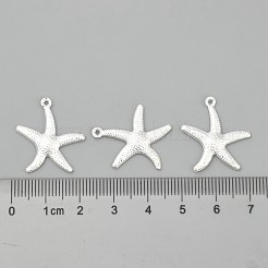 ヒトデ/シースターブラスペンダント  銀色のメッキ  23x20.5x2mm  穴：1mm&nbsp;KK-L134-11S