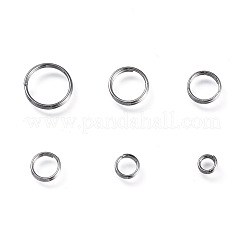 アイアンスプリットリング  ダブルループ丸カン  ガンメタ色  4~10x1.4mm  内径：3.3~8.6mm  約5316個/500g&nbsp;IFIN-JQ0001-03B