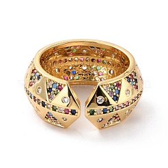 Colorful Cubic Zirconia Dome Ring for Her&nbsp;RJEW-C017-02G-RS