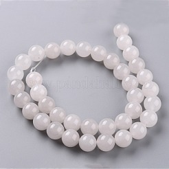 天然石ホワイトジェイドビーズ  ラウンド  染め  ホワイト  10mm  穴：1.2mm  約38個/連  14.96''（38センチメートル）&nbsp;G-G766-C-28