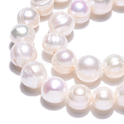 天然養殖淡水パールビーズ連売り  溝付きジャガイモ  乳白色  7~9x6~9.5mm  穴：0.7mm  約24~28個/連  7.48インチ（19cm）&nbsp;PEAR-S020-F11-01