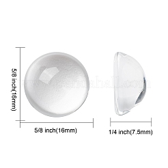 透明な半円形のガラスカボション  透明  16~17x7.5~8.5mm&nbsp;GGLA-R027-16mm