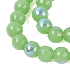 Electroplate Imitation Jade Glass Beads Strands&nbsp;EGLA-Q132-6MM-01B-08