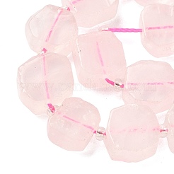 天然石ローズクォーツビーズ連売り  ナゲット  シードビーズで  9.5~13x8.5~12.5x5~6mm  穴：1.2mm  約28~29個/連  14.96''（38cm）〜15.55''（39.5cm）&nbsp;G-I394-D24