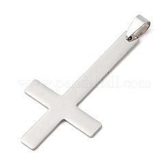 ステンレスペンダント201個  クロスチャーム  レーザー切断  ステンレス鋼色  55x30x1.5mm  穴：7x4mm&nbsp;STAS-Q341-01B-P