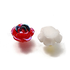ルミナスオペーク樹脂カボション  花  ツートン  暗闇で光る  ミックスカラー  8x8x4mm&nbsp;CRES-R458-13