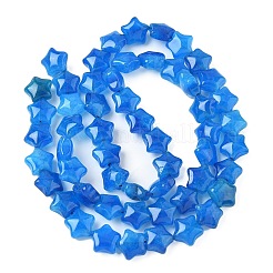 染められた天然マレーシアジェイドスタービーズ連売り  ディープスカイブルー  7.5x8x4.5mm  穴：0.8mm  約55~59個/連  15.16''~15.55''（38.5~39.2センチメートル）&nbsp;G-Z080-A01-01