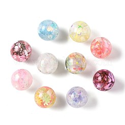 10Pcs 10 Colors Transparent Resin with Paillette Beads&nbsp;RESI-FS0002-25