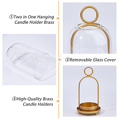 Iron with Glass Shade Candle Holders&nbsp;AJEW-WH0609-968