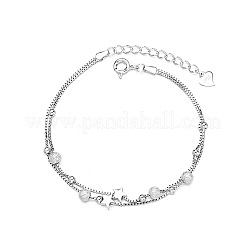 925 Sterling Silver Box Chain Multi-strand Bracelets&nbsp;FS-WGFF458-01