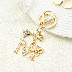 Alloy Rhinestone & Iron Keychain&nbsp;KEYC-YW00279-04