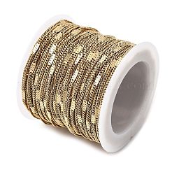 304ステンレススチールカーブチェーン  ハンダ付け  スプールで  ゴールドカラー  リンク：2x1x0.1ミリと7x2x0.1mm  約65.62フィート（20m）/ロール&nbsp;CHS-L033-02G