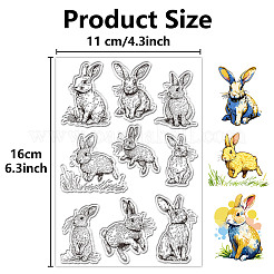 プラスチックスタンプ  DIYスクラップブッキング用  装飾的なフォトアルバム  カード作り  スタンプシート  兎  160x110mm&nbsp;DIY-WH20018-0250