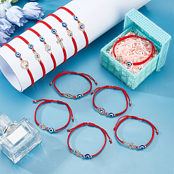2 Sets Resin Evil Eye Braided Bead Bracelets Set&nbsp;BJEW-PH0004-19