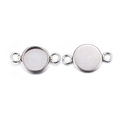 Tarnish Resistant 304 Stainless Steel Cabochon Connector Settings&nbsp;STAS-F191-15P-A