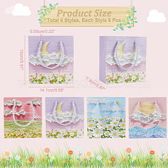 24Pcs 4 Styles Paper Gift Bags with Polyester Handles&nbsp;CARB-NB0001-13