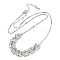 Brass Micro Pave Clear Cubic Zirconia Fruit Bib Necklaces&nbsp;NJEW-F342-01B-P