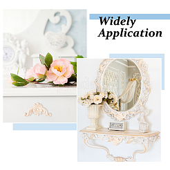 Wood Carved Center Flower Long Applique&nbsp;AJEW-WH0752-100