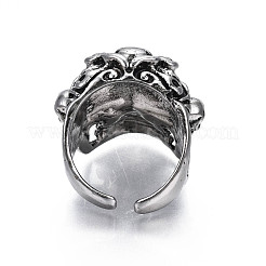 Gothic Punk Skull Alloy Open Cuff Ring for Men Women&nbsp;RJEW-T009-61AS
