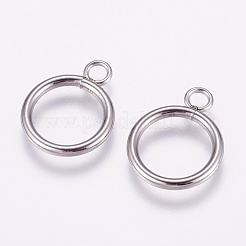 変色しにくい304ステンレススチールのトグル留め具  リング  ステンレス鋼色  リング：21x16mm  穴：3mm  バー：22x3mm&nbsp;STAS-E144-073P