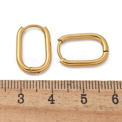 Ion Plating(IP) 304 Stainless Steel Oval Hoop Earrings&nbsp;X-EJEW-M218-02A-G