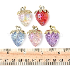 10個5スタイル透明アクリルパーツ  苺  ミックスカラー  32x23mm  2個/スタイル&nbsp;MACR-FS0002-09