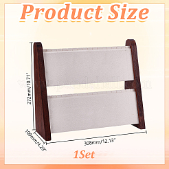 Double-Layer Wooden Jewelry Display Stand&nbsp;ODIS-WH0099-284A