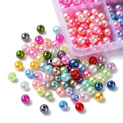 24 色 ABS プラスチック模造パールビーズ  ラウンド  ミックスカラー  5.5~6x5~5.5mm  穴：1.5~2mm&nbsp;OACR-YW0001-74