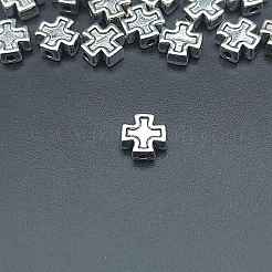 合金ビーズ  クロス  アンティークシルバー  8x8mm  穴：1.6mm&nbsp;PW-WG49831-01