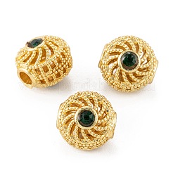 Brass Micro Pave Cubic Zirconia Beads&nbsp;ZIRC-P088-08G
