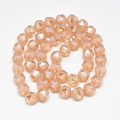 Electroplate Glass Beads Strands&nbsp;EGLA-Q085-8mm-05